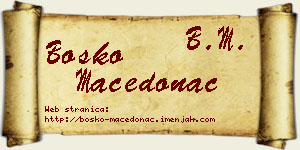 Boško Macedonac vizit kartica